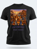 Personalised We Love the 70s Big Weekender Tee — black tee, front view