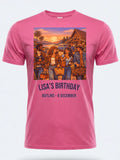 Personalised We Love the 70s Big Weekender Tee — pink tee, front view