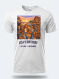 Personalised We Love the 70s Big Weekender Tee — white tee, front view