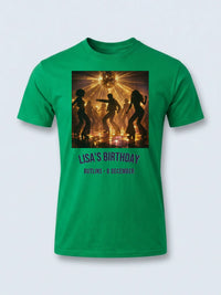 Personalised We Love the 70s Big Weekender Tee — irish green tee, front view