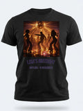 Personalised We Love the 70s Big Weekender Tee — black tee, front view