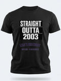 Personalised Back to 2000s Big Weekender Tee — black tee, front view