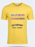 Personalised Back to 2000s Big Weekender Tee — daisy yellow tee, front view