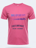 Personalised Back to 2000s Big Weekender Tee — pink tee, front view