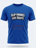Personalised Back to 2000s Big Weekender Tee — royal blue tee, front view
