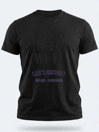 Personalised Back to 2000s Big Weekender Tee — black tee, front view