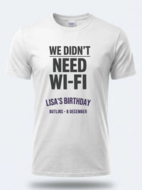 Personalised Back to 2000s Big Weekender Tee — white tee, front view