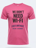 Personalised Back to 2000s Big Weekender Tee — pink tee, front view