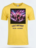 Personalised Back to 2000s Big Weekender Tee — daisy yellow tee, front view