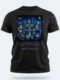 Personalised Back to 2000s Big Weekender Tee — black tee, front view