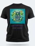 Personalised Back to 2000s Big Weekender Tee — black tee, front view