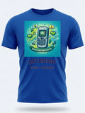 Personalised Back to 2000s Big Weekender Tee — royal blue tee, front view