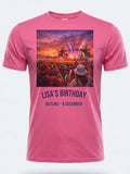 Personalised Back to 2000s Big Weekender Tee — pink tee, front view