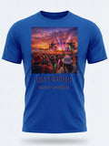 Personalised Back to 2000s Big Weekender Tee — royal blue tee, front view