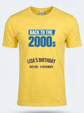 Personalised Back to 2000s Big Weekender Tee — daisy yellow tee, front view