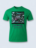 Personalised Back to 2000s Big Weekender Tee — irish green tee, front view