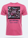 Personalised Back to 2000s Big Weekender Tee — pink tee, front view