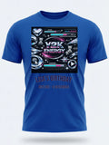 Personalised Back to 2000s Big Weekender Tee — royal blue tee, front view
