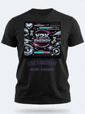 Personalised Back to 2000s Big Weekender Tee — black tee, front view