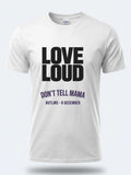 Personalised Don't Tell Mama Big Weekender Tee — white tee, front view