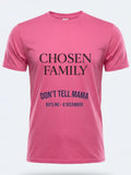 Personalised Don't Tell Mama Big Weekender Tee — pink tee, front view