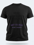 Personalised Don't Tell Mama Big Weekender Tee — black tee, front view
