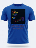 Personalised Don't Tell Mama Big Weekender Tee — royal blue tee, front view