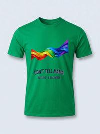Personalised Don't Tell Mama Big Weekender Tee — irish green tee, front view