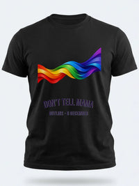 Personalised Don't Tell Mama Big Weekender Tee — black tee, front view