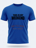 Personalised Don't Tell Mama Big Weekender Tee — royal blue tee, front view