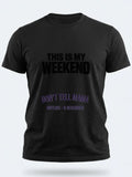 Personalised Don't Tell Mama Big Weekender Tee — black tee, front view