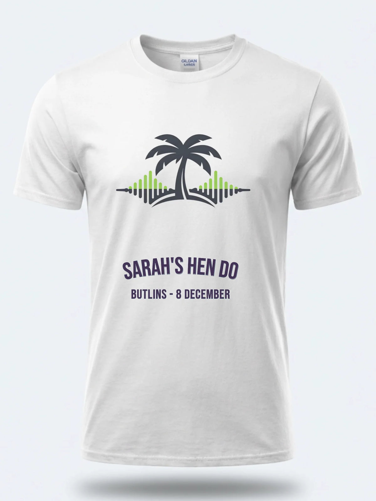Personalised We Love Ibiza Big Weekender Tee — white tee, front view