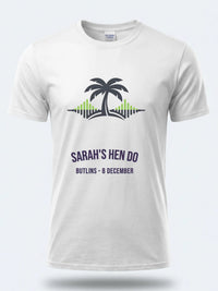 Personalised We Love Ibiza Big Weekender Tee — white tee, front view