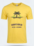 Personalised We Love Ibiza Big Weekender Tee — daisy yellow tee, front view