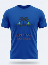 Personalised We Love Ibiza Big Weekender Tee — royal blue tee, front view