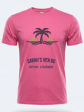 Personalised We Love Ibiza Big Weekender Tee — pink tee, front view