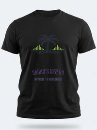 Personalised We Love Ibiza Big Weekender Tee — black tee, front view