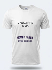 Personalised We Love Ibiza Big Weekender Tee — white tee, front view