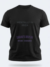 Personalised We Love Ibiza Big Weekender Tee — black tee, front view