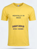 Personalised We Love Ibiza Big Weekender Tee — daisy yellow tee, front view