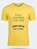 Personalised We Love Ibiza Big Weekender Tee — daisy yellow tee, front view