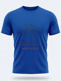 Personalised We Love Ibiza Big Weekender Tee — royal blue tee, front view