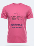 Personalised We Love Ibiza Big Weekender Tee — pink tee, front view