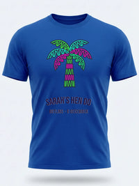 Personalised We Love Ibiza Big Weekender Tee — royal blue tee, front view