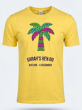 Personalised We Love Ibiza Big Weekender Tee — daisy yellow tee, front view