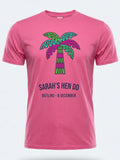 Personalised We Love Ibiza Big Weekender Tee — pink tee, front view