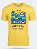 Personalised We Love Ibiza Big Weekender Tee — daisy yellow tee, front view