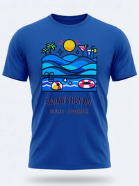 Personalised We Love Ibiza Big Weekender Tee — royal blue tee, front view