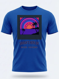 Personalised We Love Ibiza Big Weekender Tee — royal blue tee, front view