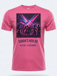 Personalised We Love Ibiza Big Weekender Tee — pink tee, front view